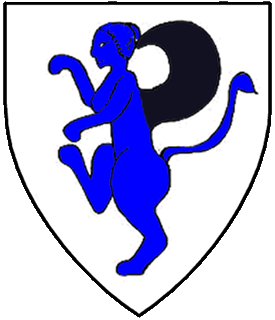 Argent, a Greek sphinx rampant azure
winged sable.