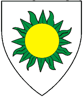 Argent, a sun vert, eclipsed Or.